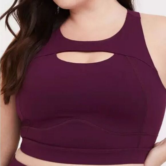 Torrid Burgundy Keyhole Sports Bra Size 3X - Picture 1 of 8